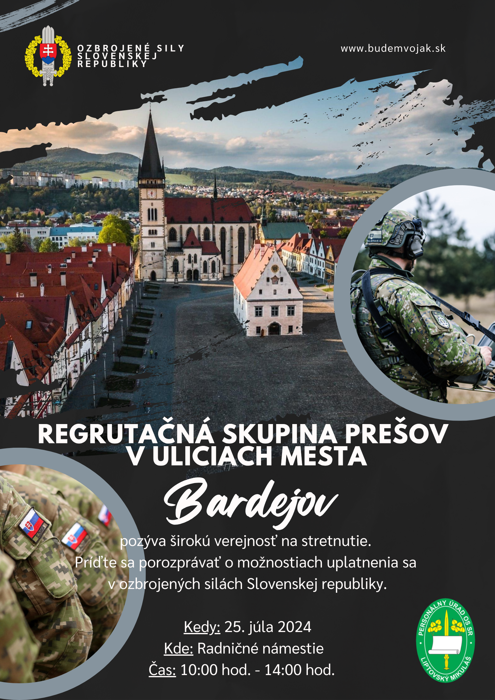 Regrutačná skupina Prešov v uliciach mesta